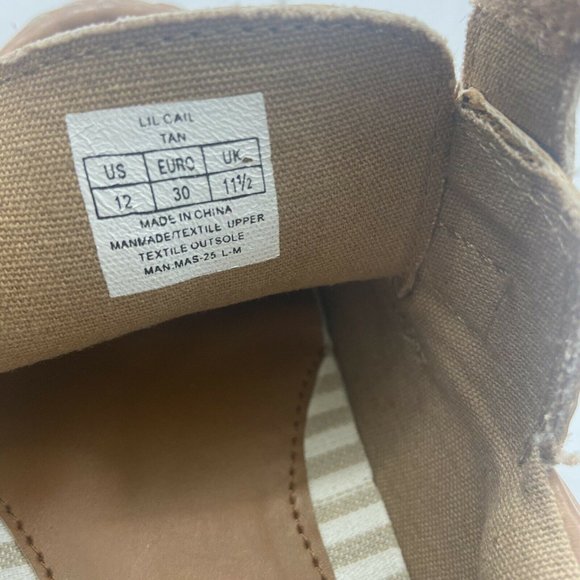 Cole Haan Toddler Boys Beige/Brown Loafer Hook Loop Slip On Shoes Youth Size 12 - Picture 6 of 7